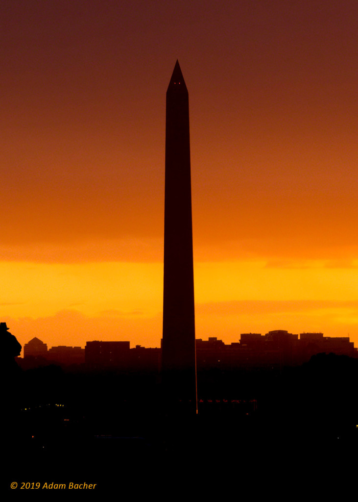 washington monument as sunset, washington dc, travel photography